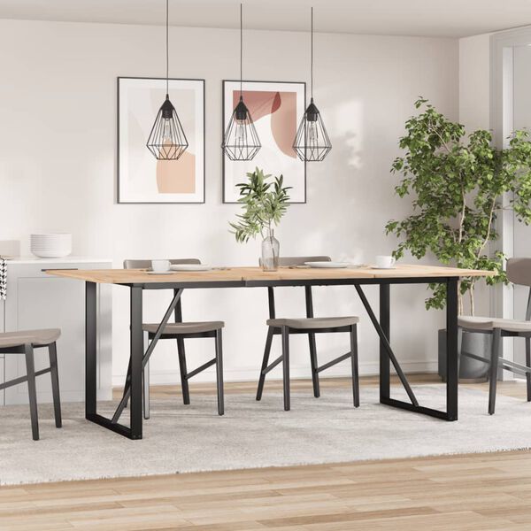 vidaXL Ruokap&ouml;yd&auml;n jalat O-muoto 160x80x73 cm ter&auml;st&auml;