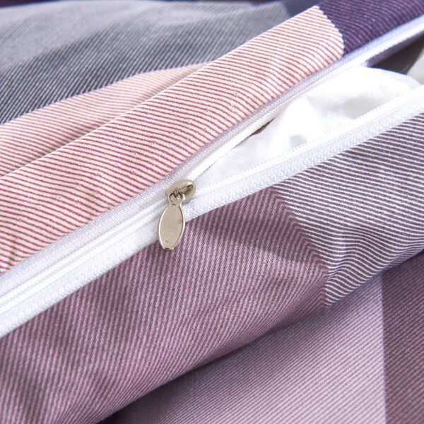 vidaXL Pussilakanasetti Violetti ruutukuosi 155x220/80x80 cm