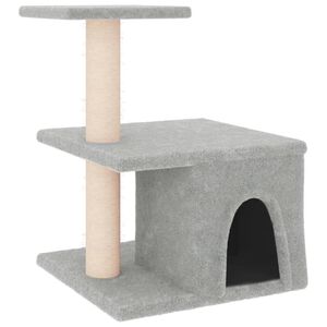 vidaXL Kissan kiipeilypuu sisal- raapimispylv&auml;ill&auml; vaaleanharmaa 48 cm