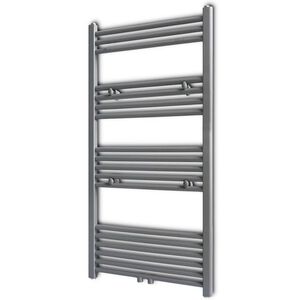 Kylpyhuoneen keskusl&auml;mmityspyyheteline harmaa suora 600 x 1160 mm