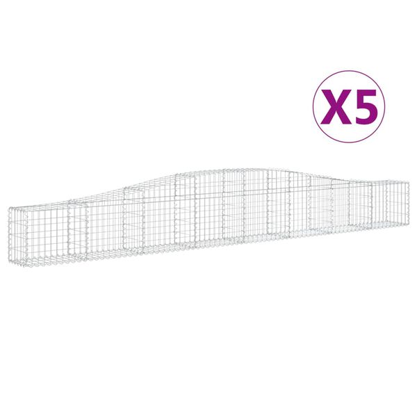 vidaXL Kaarevat kivikorit 5 kpl 400x30x40/60 cm galvanoitu rauta