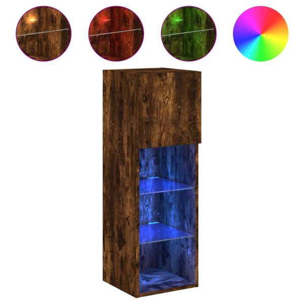 vidaXL TV-kaappi LED-valoilla savutammi 30,5x30x90 cm