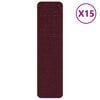 vidaXL Liukumattomat portaamatot 15 kpl 75 x 20 cm Bordeaux&rsquo;n punainen