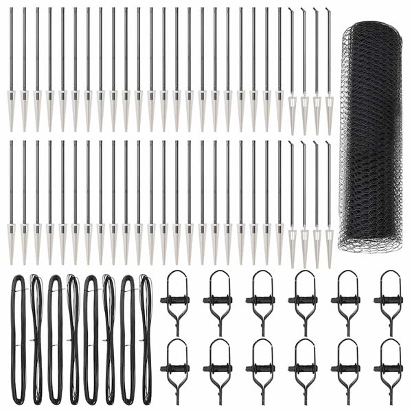 vidaXL Aitalatu Harmaa 100 x 1 m (13 mm verkko) Ter&auml;st&auml; ja PVC:t&auml;