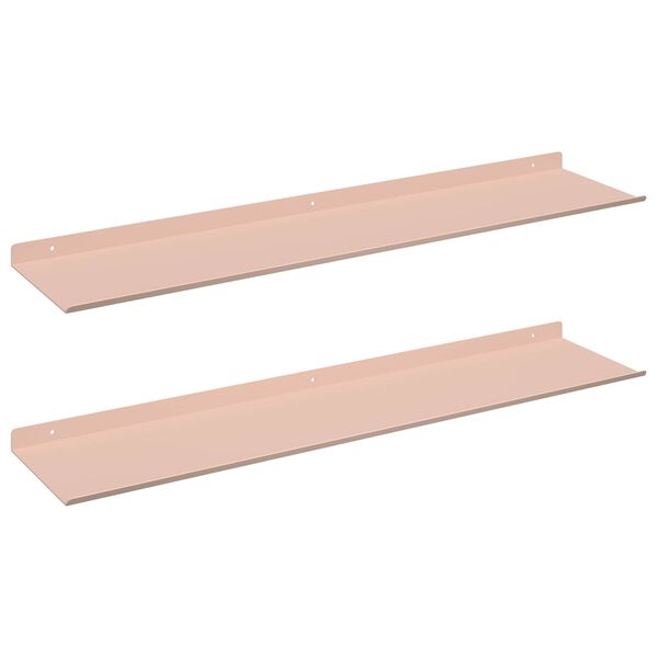 vidaXL Kelluva hylly 2 pcs Pinkki 80 x 18 x 2,5 cm Ter&auml;s