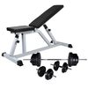 vidaXL Kuntopenkki painotangolla + levy- ja k&auml;sipainosarja 60,5 kg