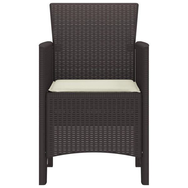 vidaXL Puutarhan Tuoli 2 pcs Ruskea 53 x 49 x 85 cm Polypropeeni