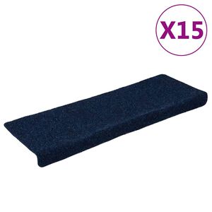 vidaXL Porrasmatot itseliimautuvat 15 kpl 65x21x4 cm tummansininen suorakaiteen muotoinen reuna