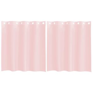 vidaXL Voileeverhot l&auml;piviennill&auml; 2 kpl vaaleanpunainen 140x140 cm