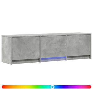 vidaXL TV-kaappi LED-valolla 140x34x40 cm Betoninharmaa K&auml;sitelty puu