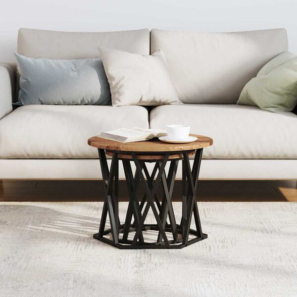 vidaXL Sivupöytä 2 pcs kierrätetty puu Kehitetty puu ja teräs