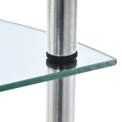 vidaXL 4-kerroksinen hylly läpinäkyvä 30x30x100 cm karkaistu lasi