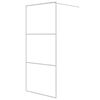 vidaXL Walk-in suihkusein&auml;ke valkoinen 90x195 cm kirkas ESG-lasi