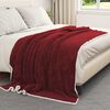 vidaXL Heittoviltti Bordeaux punainen 5FT King Size Fleese