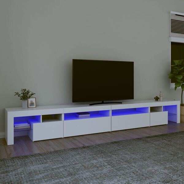 vidaXL TV-taso LED-valoilla valkoinen 290x36,5x40 cm