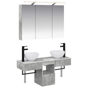 vidaXL Kylpyhuoneen kaappisetti 4 pcs Betoninharmaa 100 x 14,5 x 70 cm