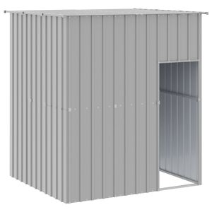 vidaXL Koirankoppi katolla harmaa 165x153x181 cm galvanoitu ter&auml;s