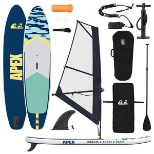 vidaXL Ilmat&auml;ytteinen SUP-lauta purjeella APEX 330 x 76 x 15 cm