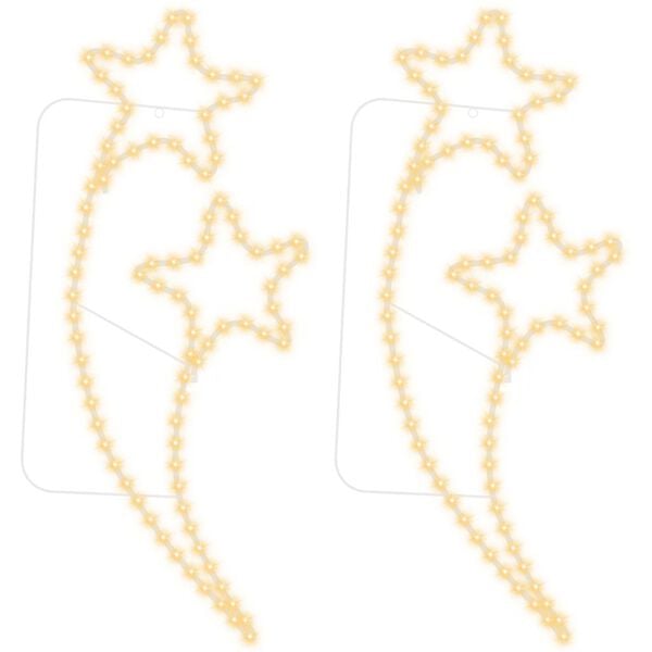 vidaXL T&auml;hdenmuotoiset valokaapelit 2 kpl l&auml;mmin valk. 125,5x53x4,5 cm