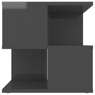vidaXL Sivupöytä korkeakiilto harmaa 40x40x40 cm lastulevy