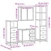 vidaXL 4-osainen Kylpyhuoneen kalustesarja ruskea tammi tekninen puu