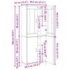 vidaXL Korkea kaappi Artisan tammi 69,5 x 34 x 180 cm Tekninen puu