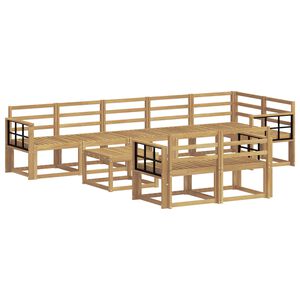 vidaXL Ulkosohvakokoelma 9 pcs valkoinen Tihe&auml; akasiapuu