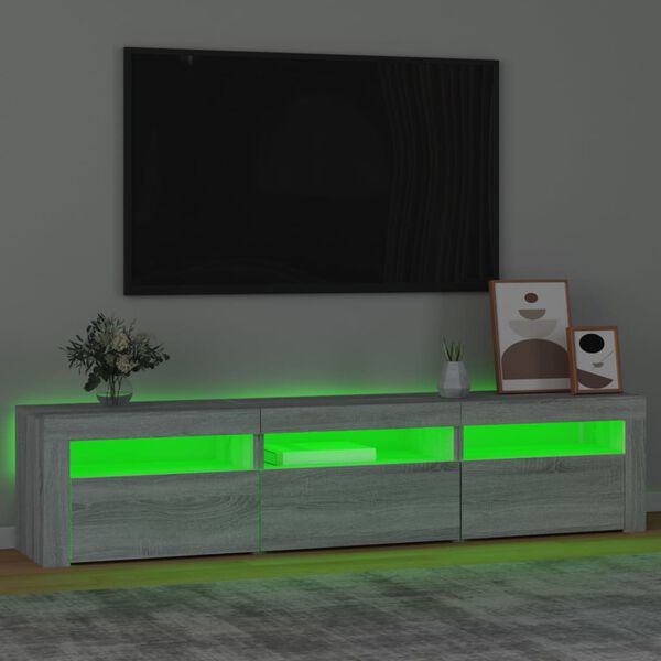vidaXL TV-taso LED-valoilla harmaa Sonoma 180x35x40 cm