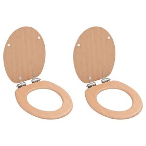 vidaXL WC-istuin 2 kpl soft close kansilla MDF bambukuosi