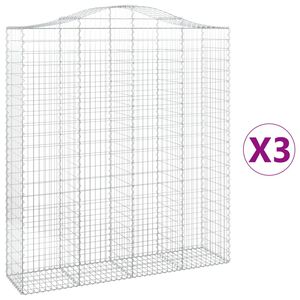 vidaXL Kaarevat kivikorit 3 kpl 200x50x220/240 cm galvanoitu rauta