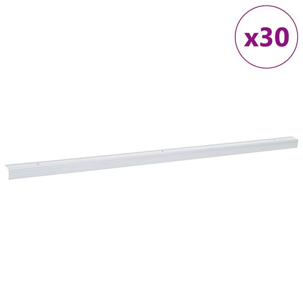 vidaXL Porrasaskelmien reunalistat 30 pcs Hopea 67 x 3.5 x 3 cm