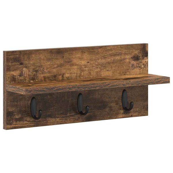 vidaXL Sein&auml;lle asennettava takkihylly Savup&auml;hkin&auml; 40 x 10,5 x 18 cm