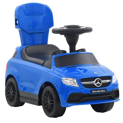 vidaXL Ajettava auto työntötangolla Mercedes Benz GLE63 sininen