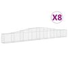 vidaXL Kaarevat kivikorit 8 kpl 400x30x40/60 cm galvanoitu rauta