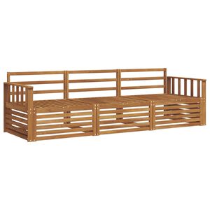 vidaXL Ulkosohvakokoelma 3 pcs Luonnollinen Tihe&auml; akasiapuu