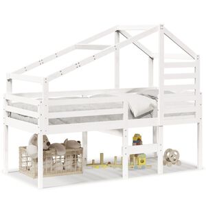 vidaXL Korotettu s&auml;nky katoksella valkoinen 80x200 cm t&auml;ysi m&auml;nty