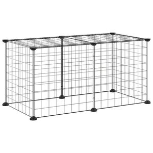 vidaXL 8-paneelinen lemmikkih&auml;kki musta 70x35x35 cm ter&auml;s