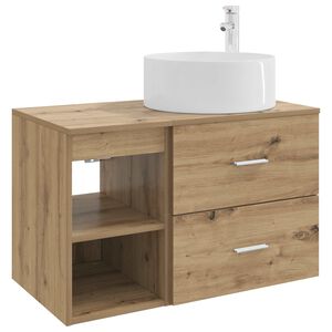 vidaXL Kylpyhuonekalustesetti 2 pcs Artisaanitammi Tekninen puu