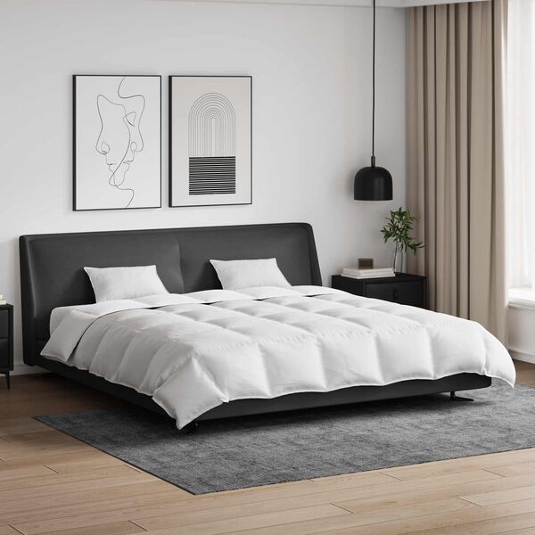 vidaXL Peittosarja tyynyllä 3 pcs Valkoinen Untuvahöyhen