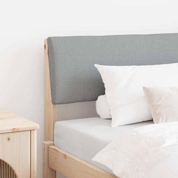 vidaXL Verhoiltu sängynpääty Vaaleanharmaa 100 cm Massiivinen mänty