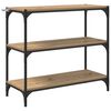 vidaXL Kirjahylly 3 tasoa 80 x 33 x 70,5 cm Hienosahattu puu ja rauta