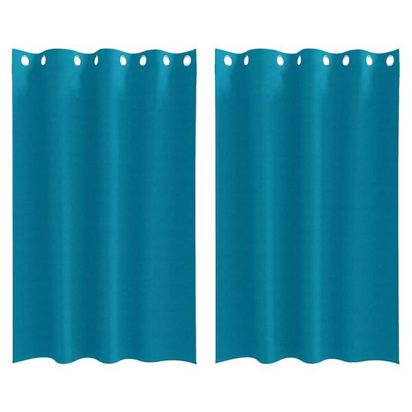 vidaXL Piment&auml;v&auml; verho renkailla 2 pcs Turkoosi 175 x 140 cm