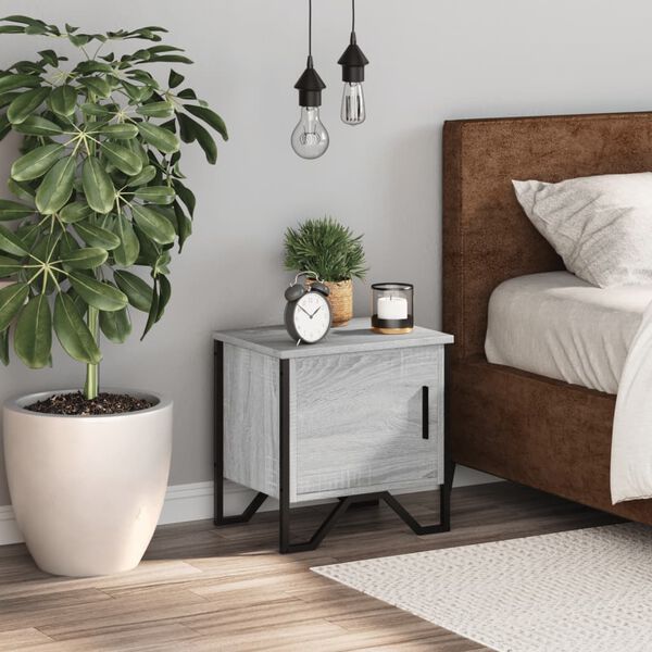 vidaXL Y&ouml;p&ouml;yt&auml; harmaa sonoma 40x30x40 cm tekninen puu