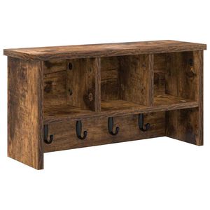 vidaXL Sein&auml;lle asennettava takkihylly Savup&auml;hkin&auml; 50 x 16 x 26 cm