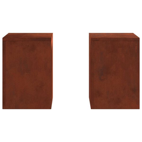 vidaXL Kasviteline 2 pcs Ruosteinen 24 x 24 x 35 cm Kulunut Ter&auml;s