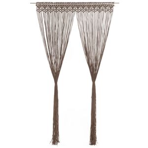 vidaXL Macrame verho harmaanruskea 140x240 cm puuvilla