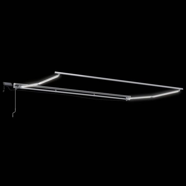 vidaXL Manuaalinen markiisin runko LED-valoilla Valkoinen 4 x 2 m