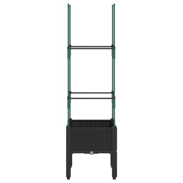 vidaXL Kukkalaatikko säleiköllä musta 40x40x142,5 cm PP