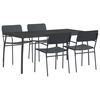 vidaXL Ruokailuryhm&auml; 5 kpl Antrasiitti 165 x 80 x 72 cm Ter&auml;s