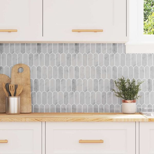 vidaXL Koristeelliset tarrat 10 pcs Harmaa marmori 30 x 30 x 0,8 cm